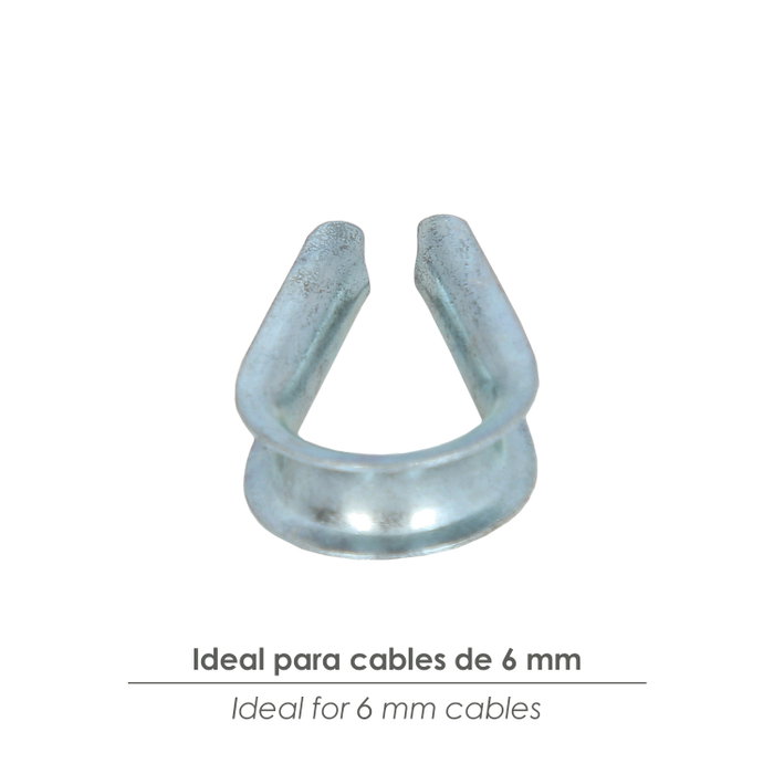 WOLFPACK LINEA PROFESIONAL Cosse-cœur zinguée pour câble 6 mm