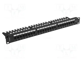 LANBERG Panneau de brassage Cat 6 noir 24 ports RJ45 rack 19 pouces