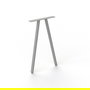 Herrajes ALK - Pata métallique Anek pour table - Largeur 418 mm, Hauteur 720 mm - Finition grise avec fixations incluses