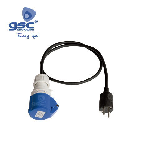 GSC Evolution Prolongateur de conversion de fiche mâle à base 3P (2P+t)