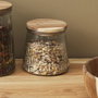 Home Deco Factory Bocal en verre avec couvercle en acacia 650 ml