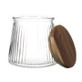 Home Deco Factory Bocal en verre avec couvercle en acacia 650 ml