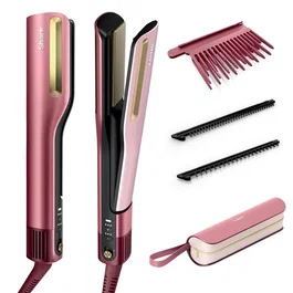 Shark SilkiPro HT401EUPK Lisseur et sèche-cheveux 2 en 1 Rose 1000W