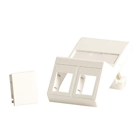 Lanview Plaque murale inclinée pour 2 keystones, compatible LK FUGA 50x75 mm Lanview Plaque murale inclinée pour 2 keystones, compatible LK FUGA 50x75 mm