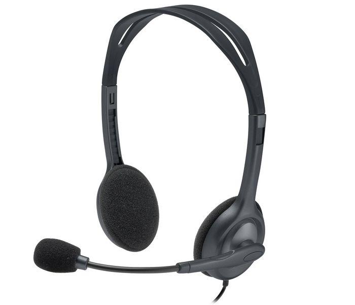 Logitech H111 Casque Audio Stéréo avec Micro Rotatif 180° - Connexion Double Jack 3.5 mm - Pour PC
