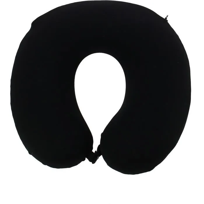 Kine Travel - Cale nuque gel 169803, Noir et Bleu - Mousse mémoire de forme et gel pour confort cervical, housse lavable