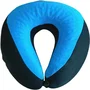 Kine Travel - Cale nuque gel 169803, Noir et Bleu - Mousse mémoire de forme et gel pour confort cervical, housse lavable