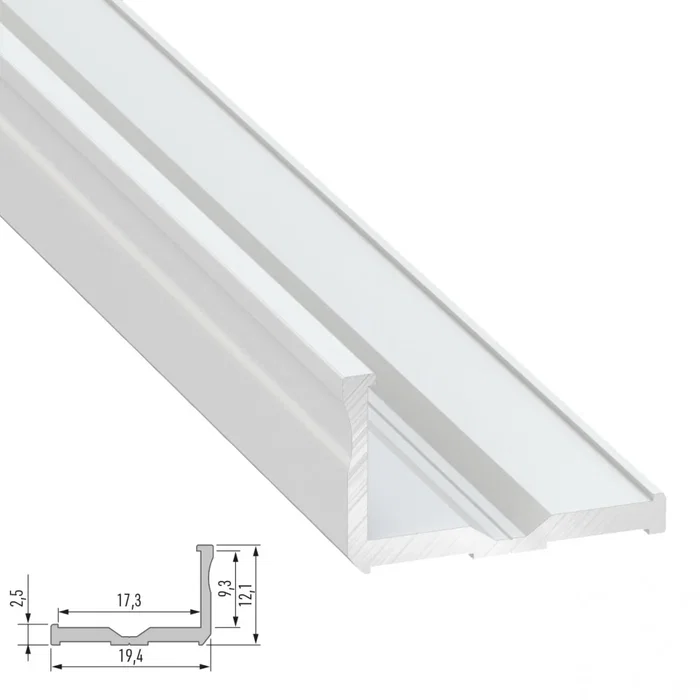 Profilé Aluminium Type E 2,02 m - Anodisé Plata