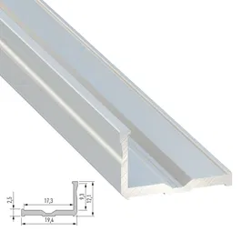 Profil en Aluminium Type E 2,02M - Anodisé Argent