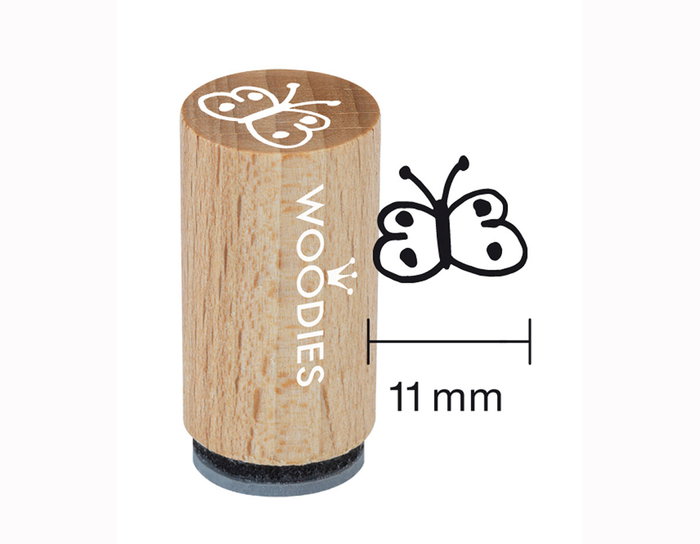 Woodies Sello mini de madera y caucho mariposa 15x25mm Woodies Sello mini de madera y caucho mariposa 15x25mm