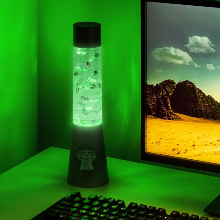 Paladone Lampe Grogu Flow Star Wars Officielle 33cm - Lampe à Lave avec Effets Lumineux Vert, USB ou Piles