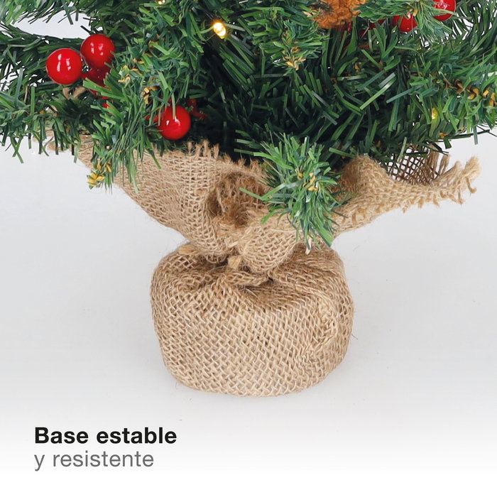 Bambasy Sapin de Noël artificiel LED Ponak 0,6 m, 75 branches