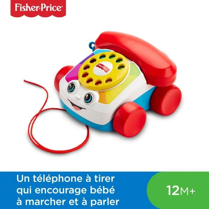 Fisher-Price FGW66 Le Téléphone Animé - Jouet d'éveil interactif pour bébé à partir de 12 mois (rouge et bleu)