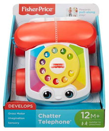 Fisher-Price - Jouet à tirer Téléphone avec Visage Amusant - Jouet d'éveil pour bébé de 18 mois et plus