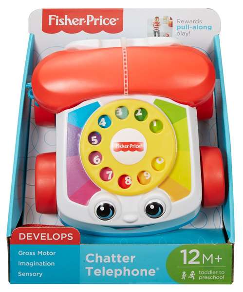 Fisher-Price - Jouet à tirer Téléphone avec Visage Amusant - Jouet d'éveil pour bébé de 18 mois et plus Fisher-Price - Jouet à tirer Téléphone avec Visage Amusant - Jouet d'éveil pour bébé de 18 mois et plus