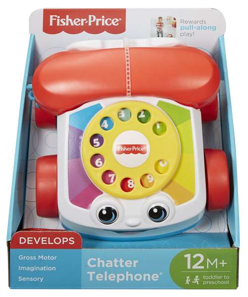 Fisher-Price - Jouet à tirer Téléphone avec Visage Amusant - Jouet d'éveil pour bébé de 18 mois et plus Fisher-Price - Jouet à tirer Téléphone avec Visage Amusant - Jouet d'éveil pour bébé de 18 mois et plus