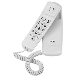 SPC ORIGINAL LITE 2 Téléphone Fixe Compact avec Grandes Touches, 10 Mémoires, Indicateur Lumineux, RJ11, Blanc ou Noir