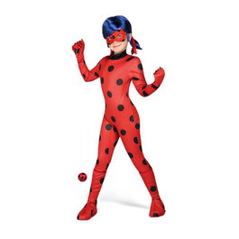 My Other Me Déguisement Ladybug avec Combinaison, Gants, Protège-Bottes, Masque, Perruque, Yo-Yo et Boucles d'Oreilles - Taille 9-11 Ans