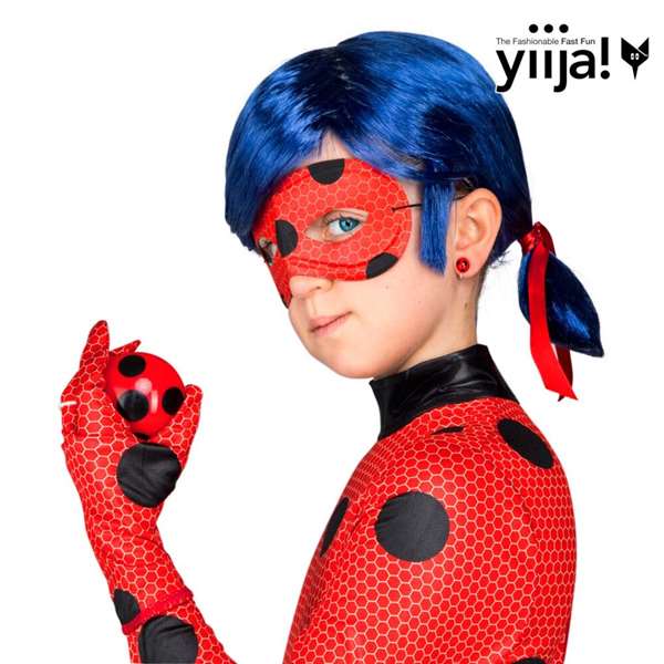 My Other Me Déguisement Ladybug avec Combinaison, Gants, Protège-Bottes, Masque, Perruque, Yo-Yo et Boucles d'Oreilles - Taille 9-11 Ans