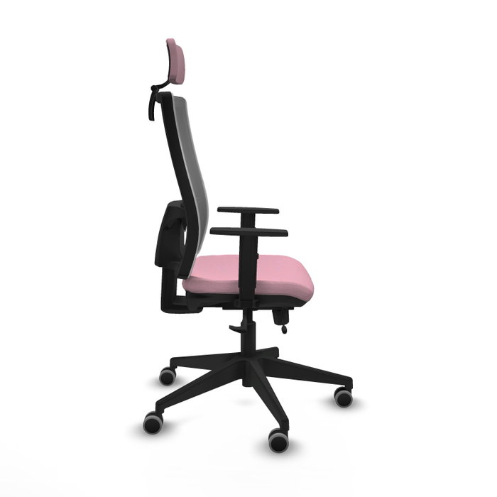 Piqueras y Crespo Chaise de Bureau Horna avec Appui-tête et Soutien Lombaire, Rose et Gris Piqueras y Crespo Chaise de Bureau Horna avec Appui-tête et Soutien Lombaire, Rose et Gris