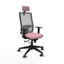 Piqueras y Crespo Chaise de Bureau Horna avec Appui-tête et Soutien Lombaire, Rose et Gris