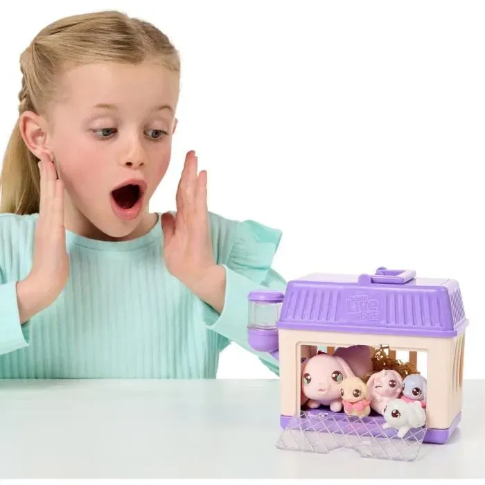 Little Live Pets Set de jeu Mama Surprise Mini Lapins avec Bébés et Accessoires Personnalisables - Jouet interactif