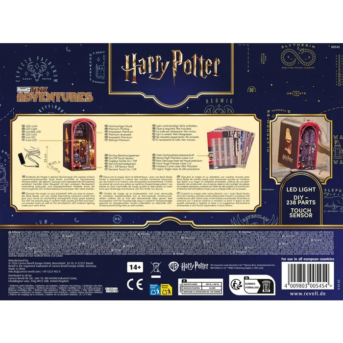 Revell - Kit de construction DIY Book Nook 3D Le Poudlard Express - Licence Harry Potter - Maquette en bois à assembler avec éclairage LED atmosphérique