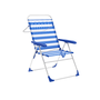 Marbueno 10315 Chaise Pliante Aluminium 5 Positions Rayures Bleu et Blanc Plage Piscine 59x61x97 cm