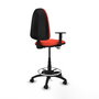Tabouret Aýna taburete Contact permament de base Tissu Orange foncé Structure polyamide noire Accoudoir 1D Sans appui-tête Roulettes en nylon 50 mm