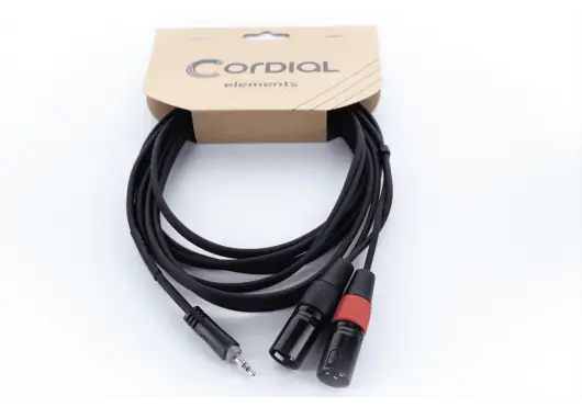 CORDIAL Cable Y Mini-Jack Stéréo / 2 XLR Mâle 1,5 m