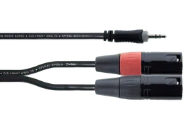 CORDIAL Cable Y Mini-Jack Stéréo / 2 XLR Mâle 1,5 m