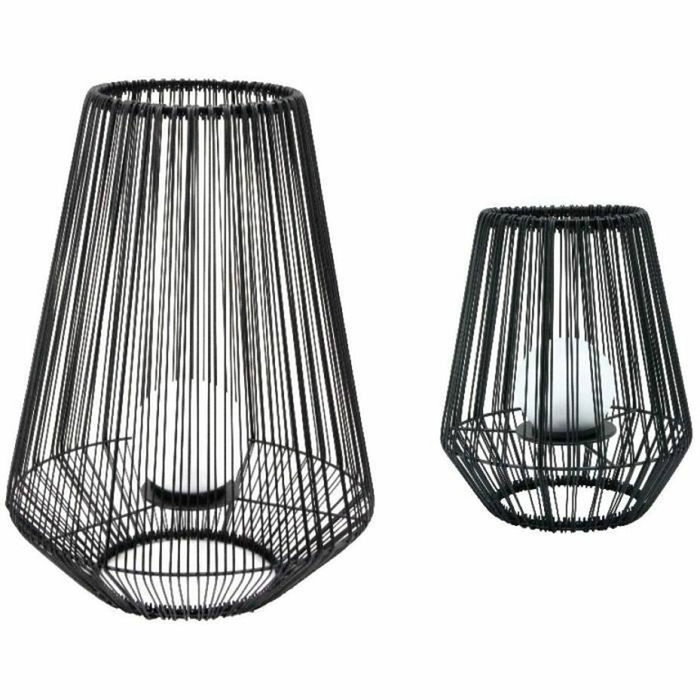 Galix Lanterne solaire décorative boule perlée Noir