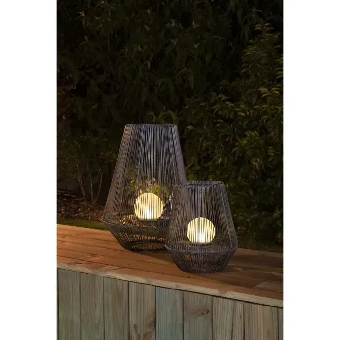 Galix Lanterne Solaire Décorative Boule Perlée, LED Blanc 10 Lumens, Autonomie 8h, pour Jardin et Terrasse, H30 cm