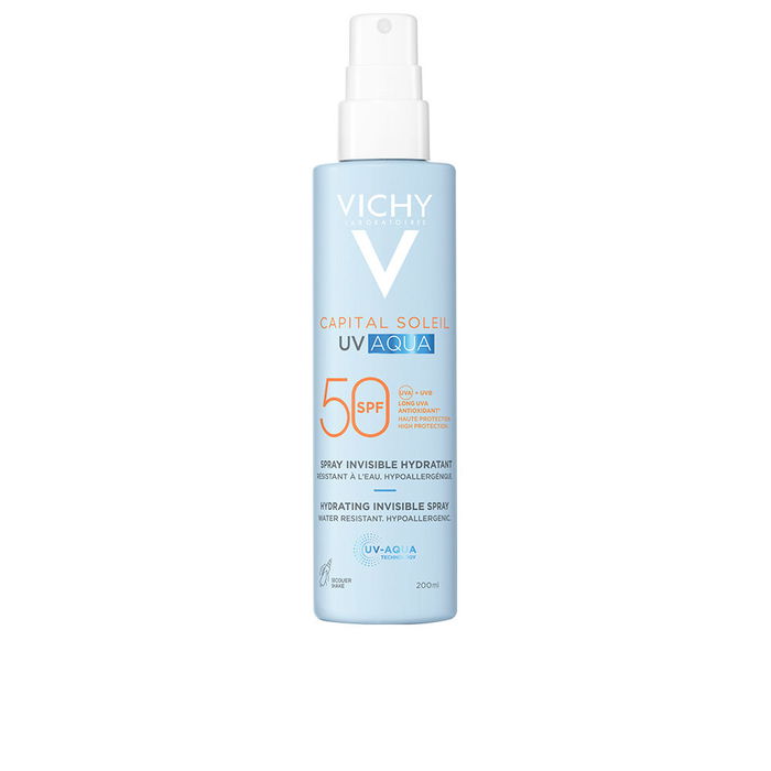 Vichy Capital Soleil SPF 50 UV Aqua Spray Invisible Corps et Visage 200 ml - Haute Protection Hydratante Résistante à l'Eau Vichy Capital Soleil SPF 50 UV Aqua Spray Invisible Corps et Visage 200 ml - Haute Protection Hydratante Résistante à l'Eau