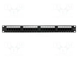 QOLTEC Panneau de brassage RACK noir 24 ports RJ45 Cat 5e