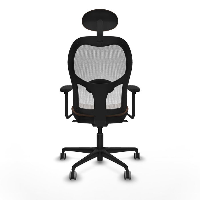 Piqueras y Crespo 3D036G1 Chaise de Bureau avec Appui-tête Blanc Brun foncé