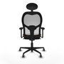 Piqueras y Crespo 3D036G1 Chaise de Bureau avec Appui-tête Blanc Brun foncé