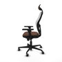 Piqueras y Crespo 3D036G1 Chaise de Bureau avec Appui-tête Blanc Brun foncé