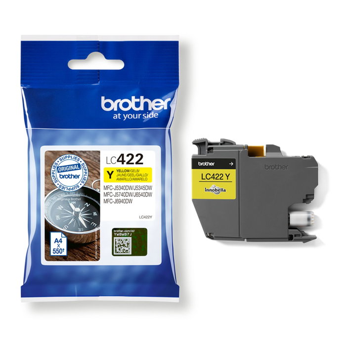 Brother LC-422Y Cartouche d'encre Jaune (550 pages) Standard