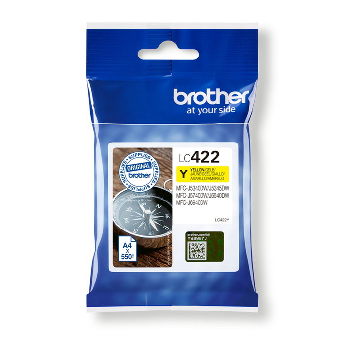 Brother LC-422Y Cartouche d'encre Jaune (550 pages) Standard