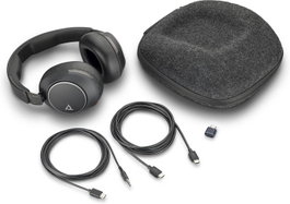 HP Voyager Surround 80 UC - Casque Bluetooth USB-C avec réduction de bruit adaptative ANC et adaptateur, micro intégré