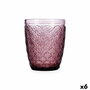 Bidasoa Verre Bas Rose Moon 29 cL - Lot de 6 Verres en Verre Rose à Relief