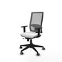 Piqueras y Crespo Chaise de Bureau Horna avec mécanisme Synchro/Traslack, Blanc et Gris