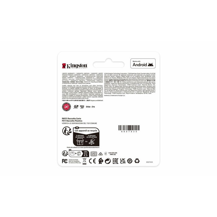 Carte Mémoire Micro SD avec Adaptateur Kingston SDCS3/256GB 256 GB