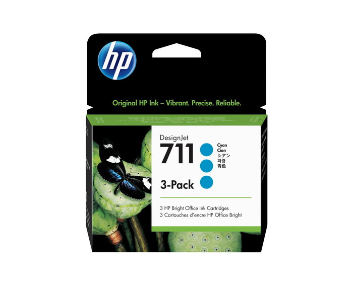 HP Ink 711 Cyan 3-Pack (CZ134A)