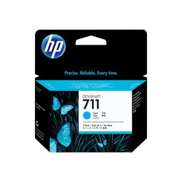 HP Cartouche d'encre Cyan CZ134A HP 711 3-Pack - Compatible avec les imprimantes HP