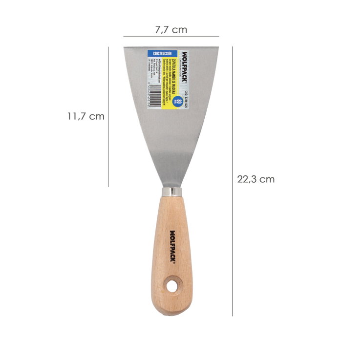 WOLFPACK LINEA PROFESIONAL Spatule avec manche en bois 80 mm WOLFPACK LINEA PROFESIONAL Spatule avec manche en bois 80 mm