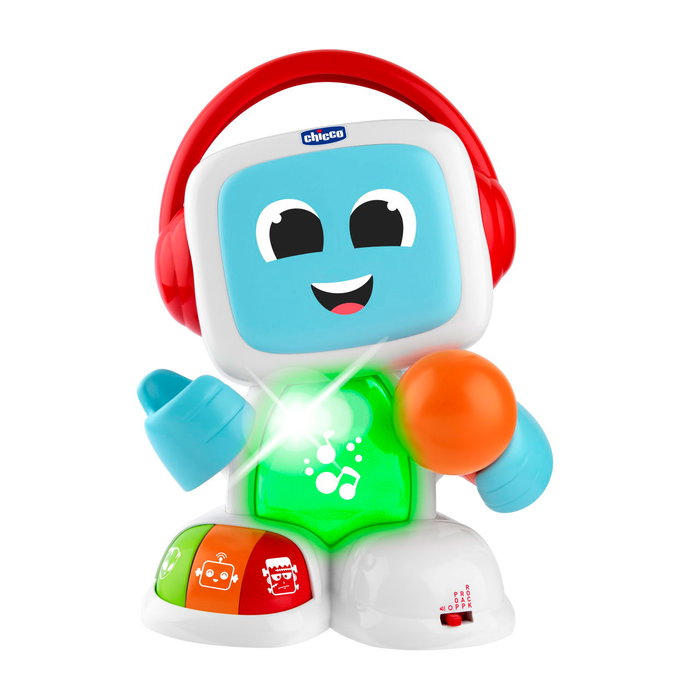 Chicco Robot Sing Along - Microphone Fonctionnel pour Enfants +3 Mois - Avec Éclairages et Sons - Genres Musicaux POP, RAP, ROCK Chicco Robot Sing Along - Microphone Fonctionnel pour Enfants +3 Mois - Avec Éclairages et Sons - Genres Musicaux POP, RAP, ROCK