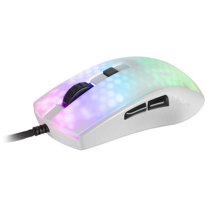 Mars Gaming MMR Souris Gamer RGB Filaire Blanc 12800DPI Ultralégère 58g