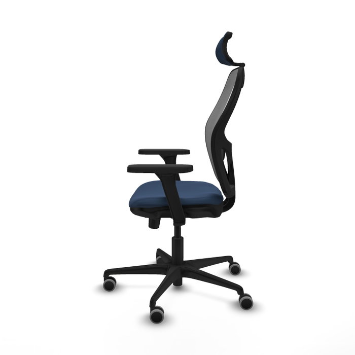 Piqueras y Crespo Chaise de Bureau Jorquera avec Appui-tête, Bras 3D, Bleu Marine et Gris